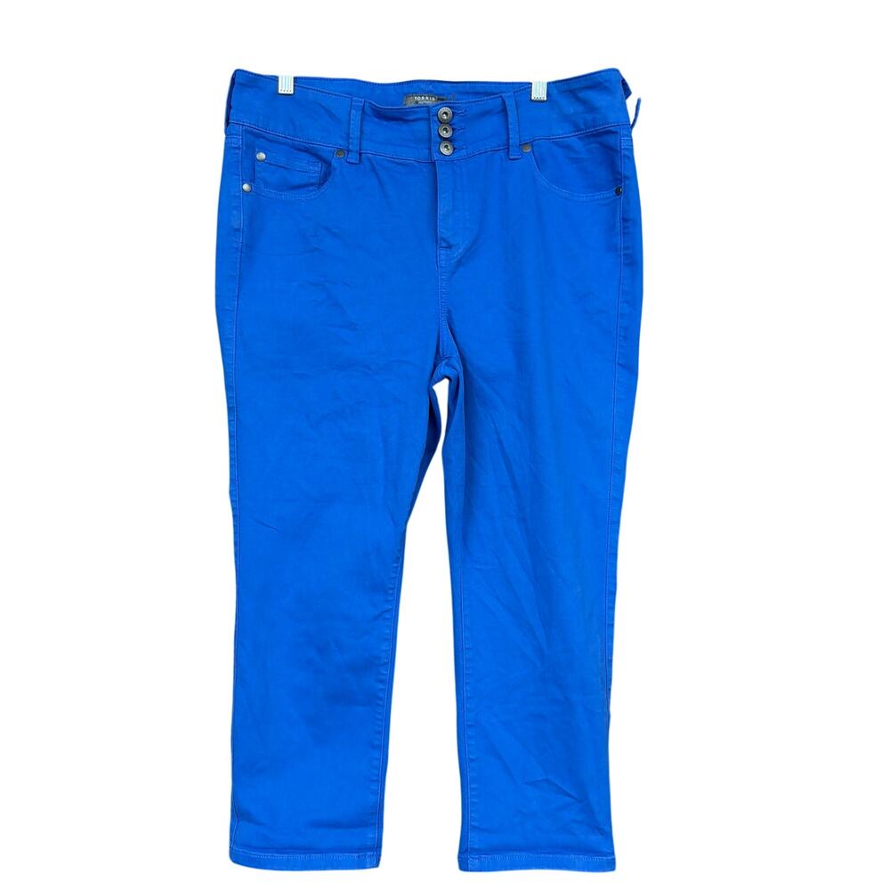 Torrid Womens Pants Blue High Rise Crop Jegging Three Button Super Soft 16